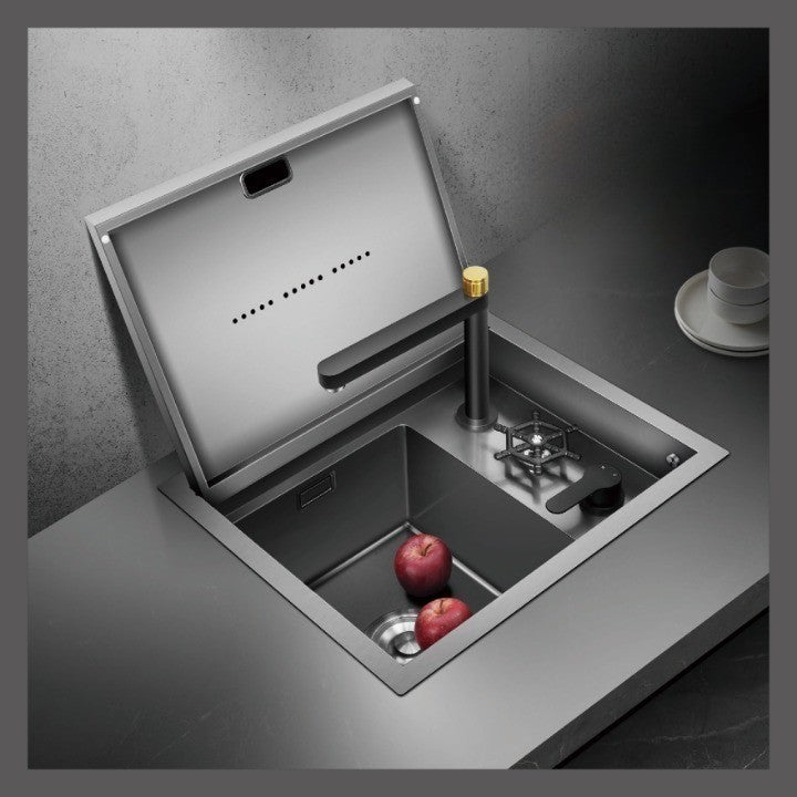 Space Saving Double Sink Waste Recycling Kitchen Station - Pexav