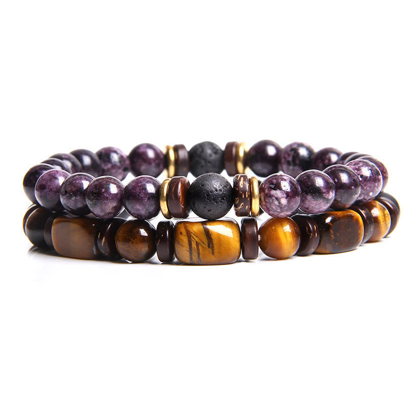African Turquoise & Tiger Eye Bracelet - Naya-Tiger's eye & African turquoise-Nora Luxe