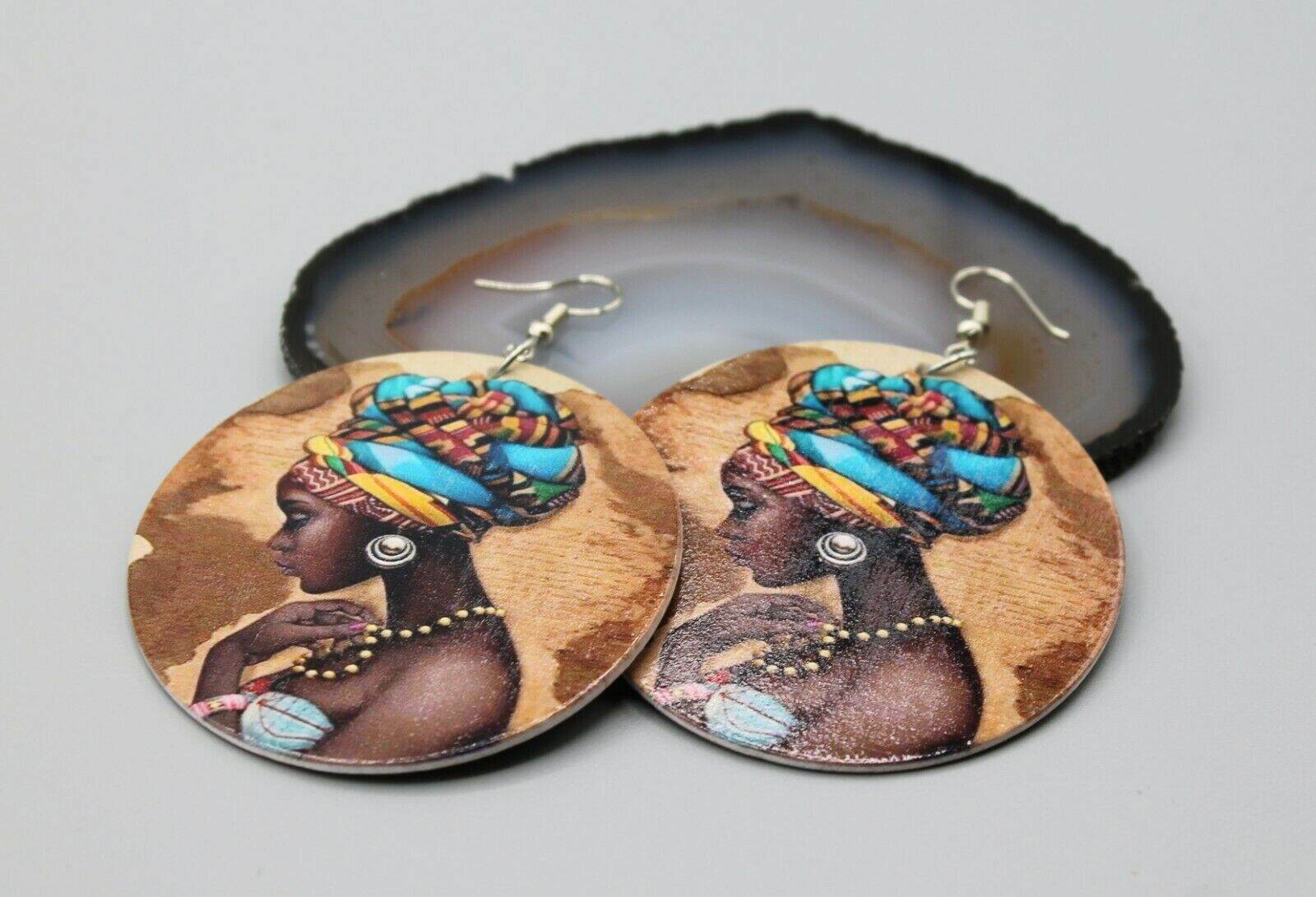 Afrocentric Wooden Drop Earrings | Lightweight Statement Jewellery-Nora Luxe