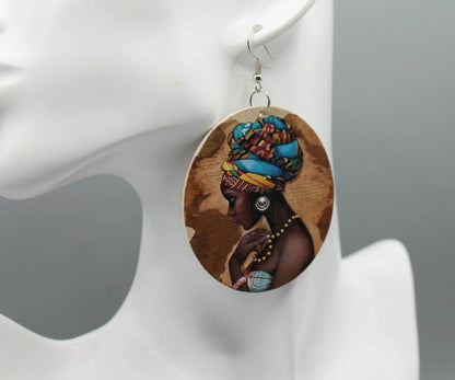 Afrocentric Wooden Drop Earrings | Lightweight Statement Jewellery-Nora Luxe