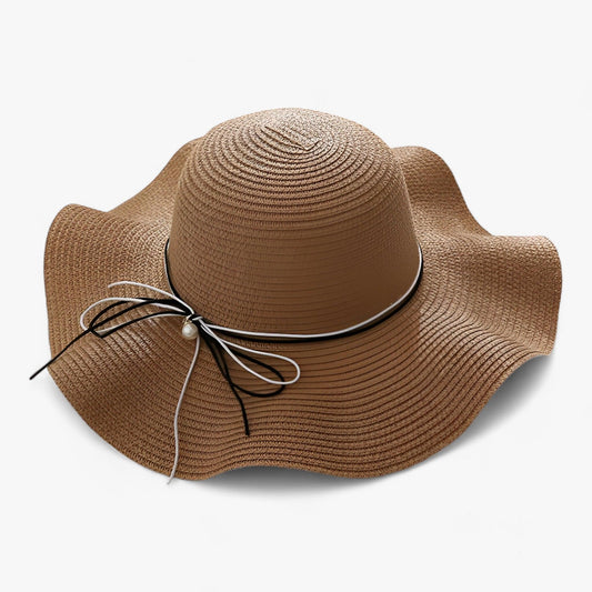 Chic Ladies Summer Hat with Bow and UV Shield - Pexav