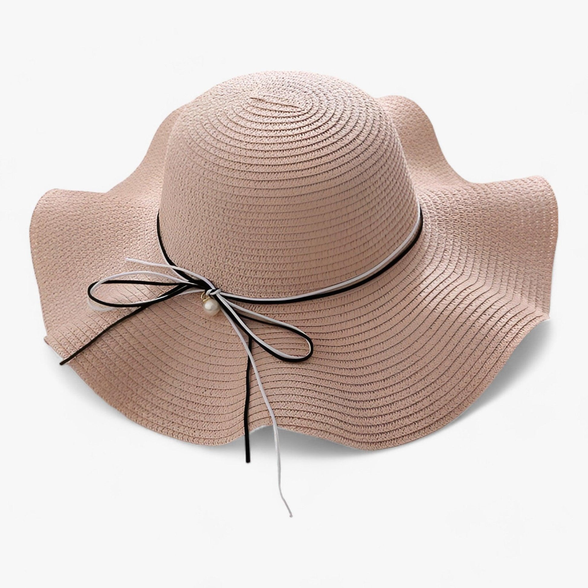 Airy women's beach hat with bow and UV protection - BreezeBow-Pink-56-58CM-The Livary