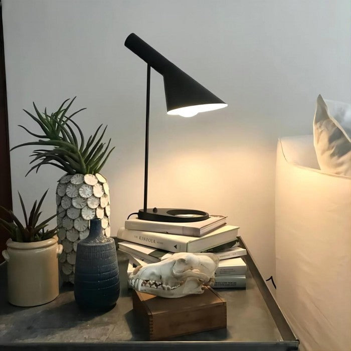 Sleek Contemporary Offset Metal Table Lamp - Pexav