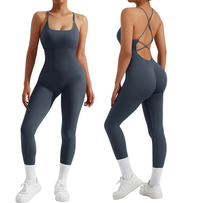 All-Season Women's Fitness Jumpsuit - Nova-Grey-S-Nora Luxe