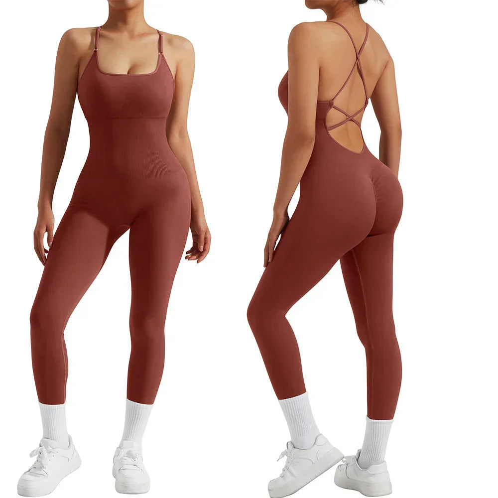 All-Season Women's Fitness Jumpsuit - Nova-Red-S-Nora Luxe