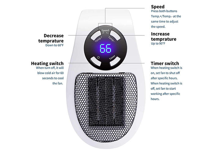 Compact Electric Heater with Remote Control