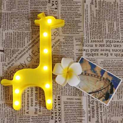Animal Table Lamp - WildGlow-Orange Giraffe-Nora Luxe
