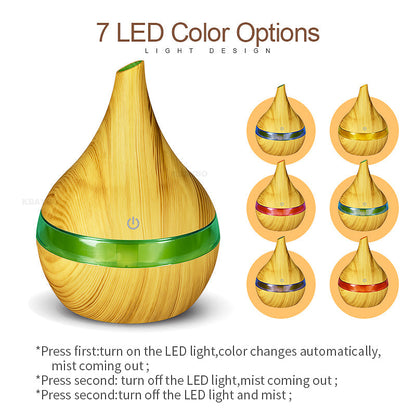 Aroma Diffuser with Humidifier and LED Lighting - AromaGlow-Light brown-Nora Luxe