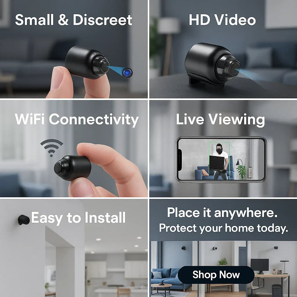 Compact 2 Pack WiFi Home Security Cameras Night Vision