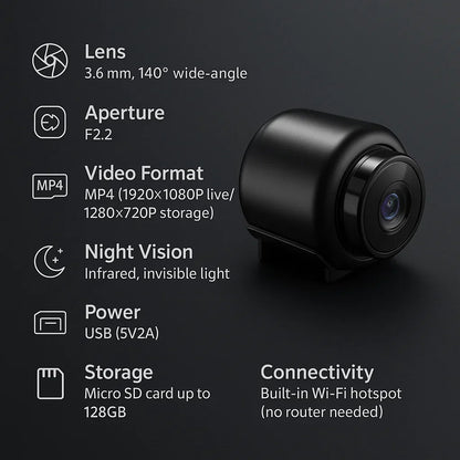 Compact 2 Pack WiFi Home Security Cameras Night Vision
