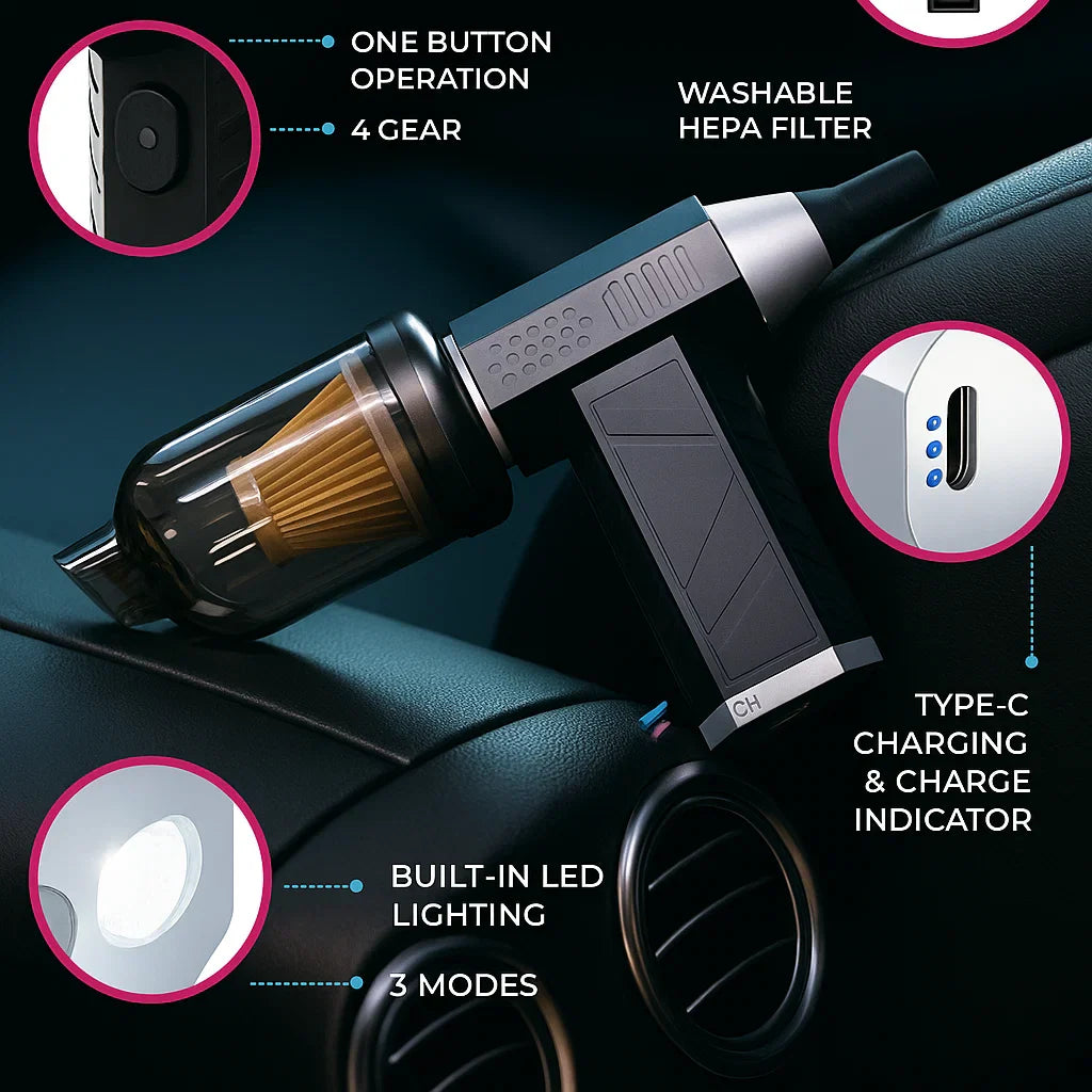 Compact Cordless Auto Vacuum Cleaner