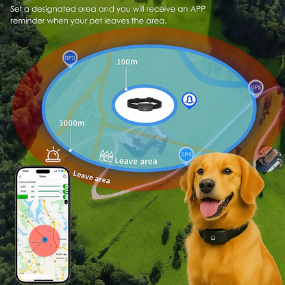 GPS Pet Tracker Collar with Real Time Location Alerts