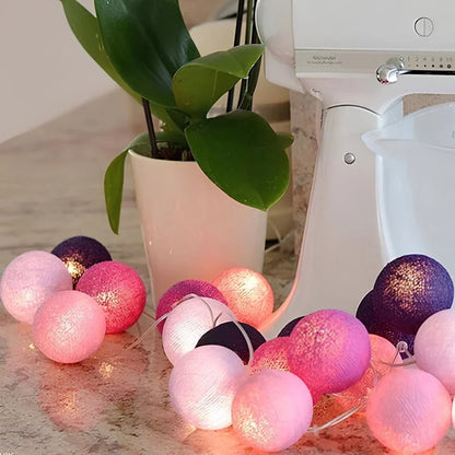 Atmospheric Ball String Lights - LumaBreeze-Lavender-59.05 inch es-USB-Nora Luxe