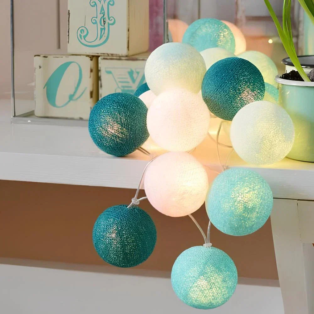 Atmospheric Ball String Lights - LumaBreeze-Luchtblauw-59.05 inch es-USB-Nora Luxe