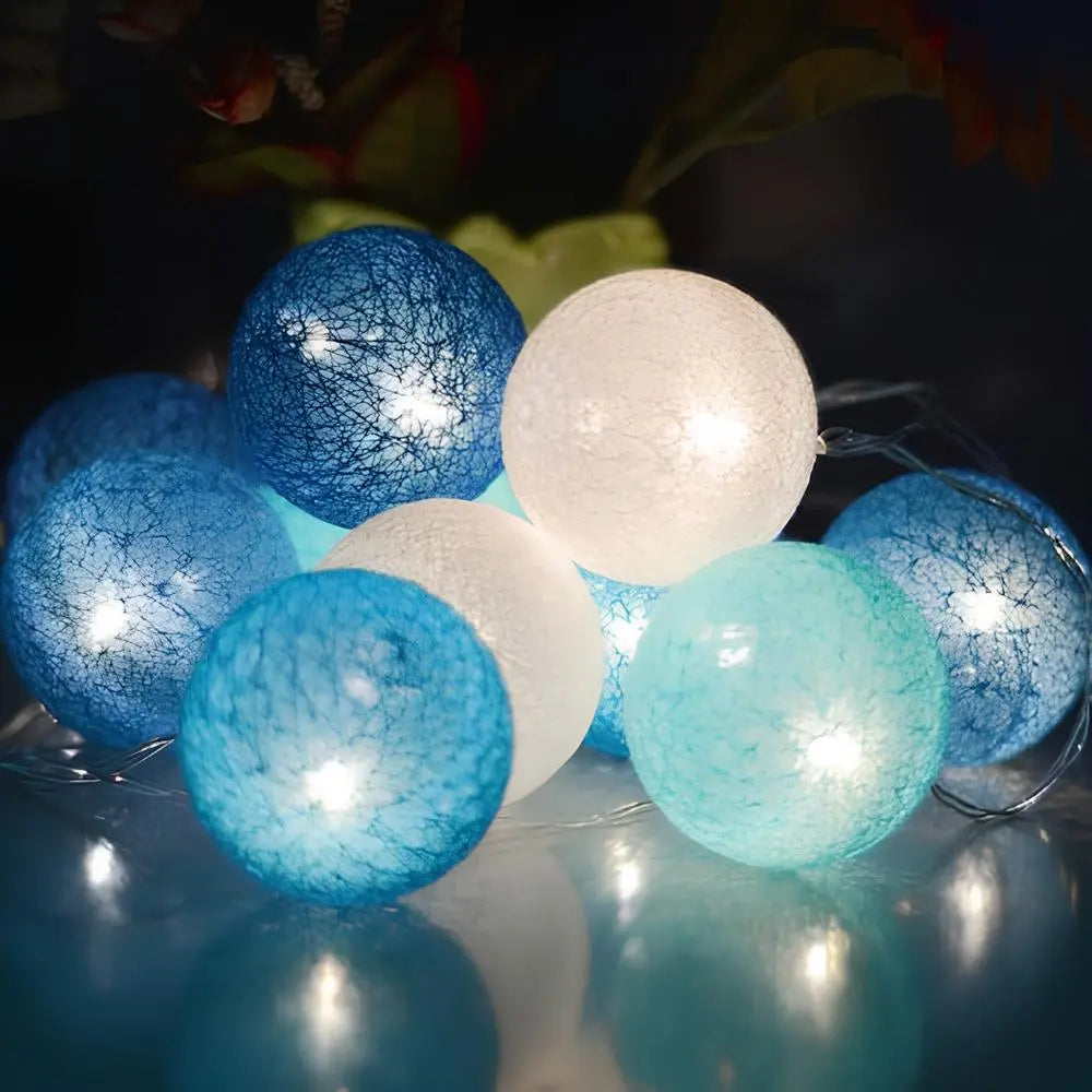 Atmospheric Ball String Lights - LumaBreeze-Oceaan Blauw-59.05 inch es-USB-Nora Luxe