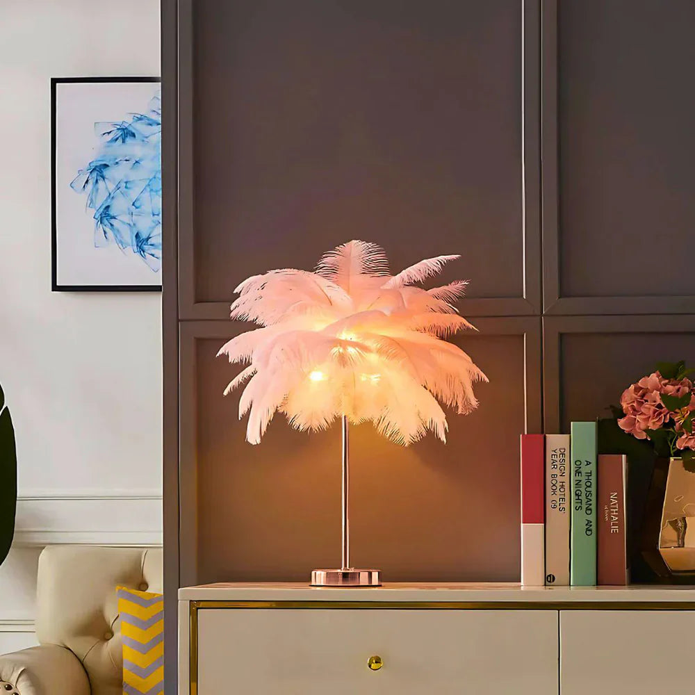 Atmospheric Veer Palm Tree Lamp - LumaPalm-Pink-Rose gold-Nora Luxe