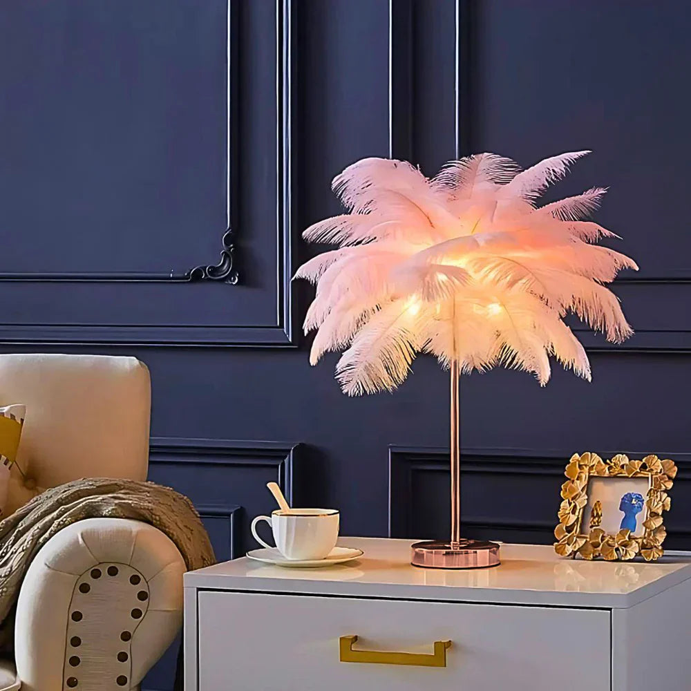 Atmospheric Veer Palm Tree Lamp - LumaPalm-White-Rose gold-Nora Luxe