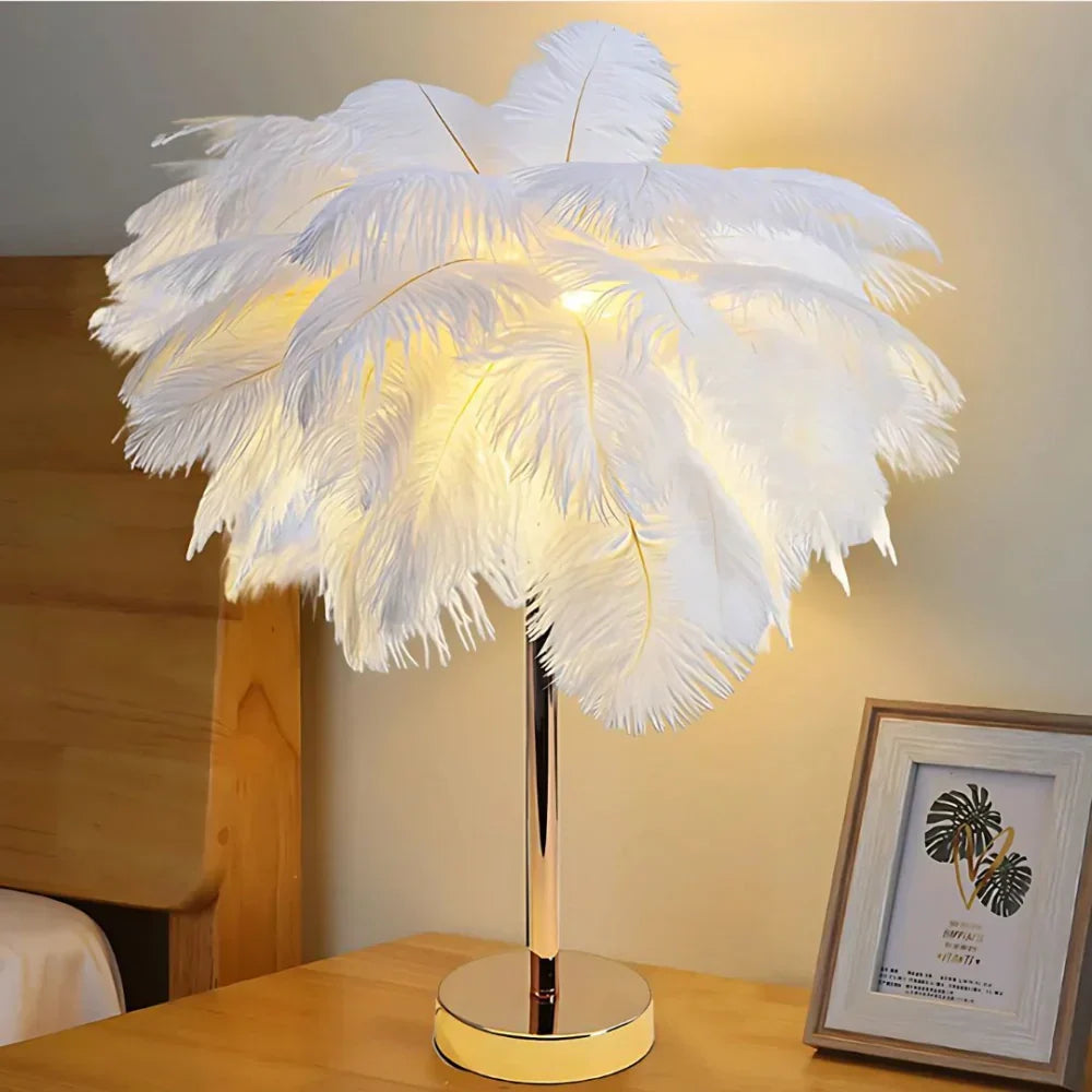 Atmospheric Veer Palm Tree Lamp - LumaPalm-White-Rose gold-Nora Luxe