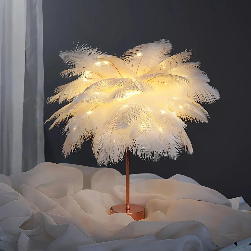 Atmospheric Veer Palm Tree Lamp - LumaPalm-White-Rose gold-Nora Luxe