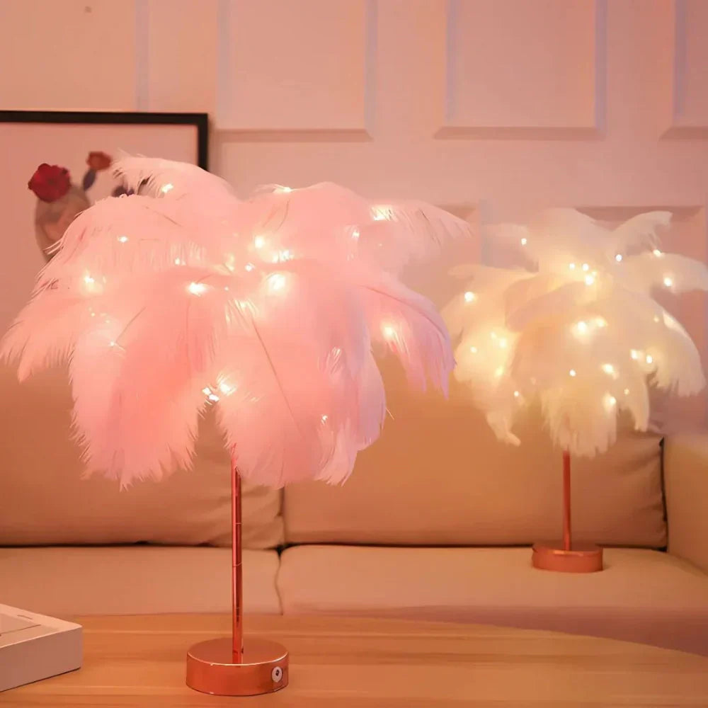 Atmospheric Veer Palm Tree Lamp - LumaPalm-White-Rose gold-Nora Luxe