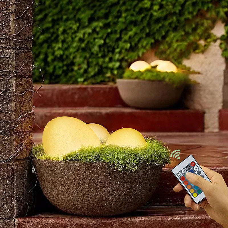 Atmospheric Wireless Garden Lamp - LumaStone-Medium (USB Rechargeable)-Nora Luxe