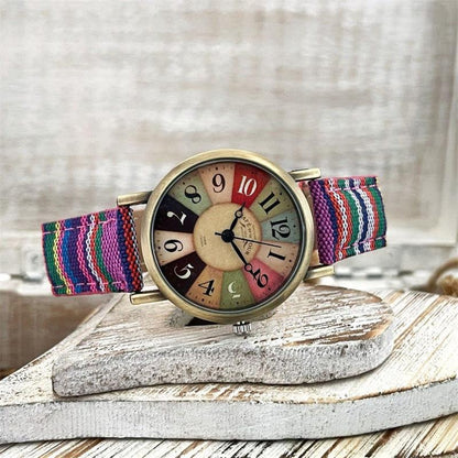 Colorful Rainbow Strap Wrist Watch