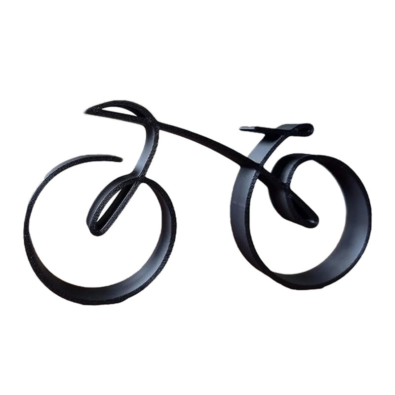 Simple Silver Bike Figure Decoration