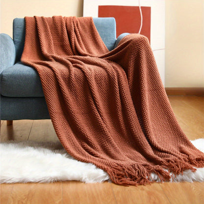 Soft Cozy Throw Blanket with Tassels - Pexav