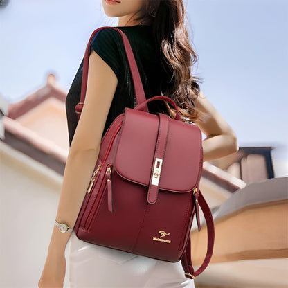 Stylish Ladies Water Resistant Leather Backpack Bag