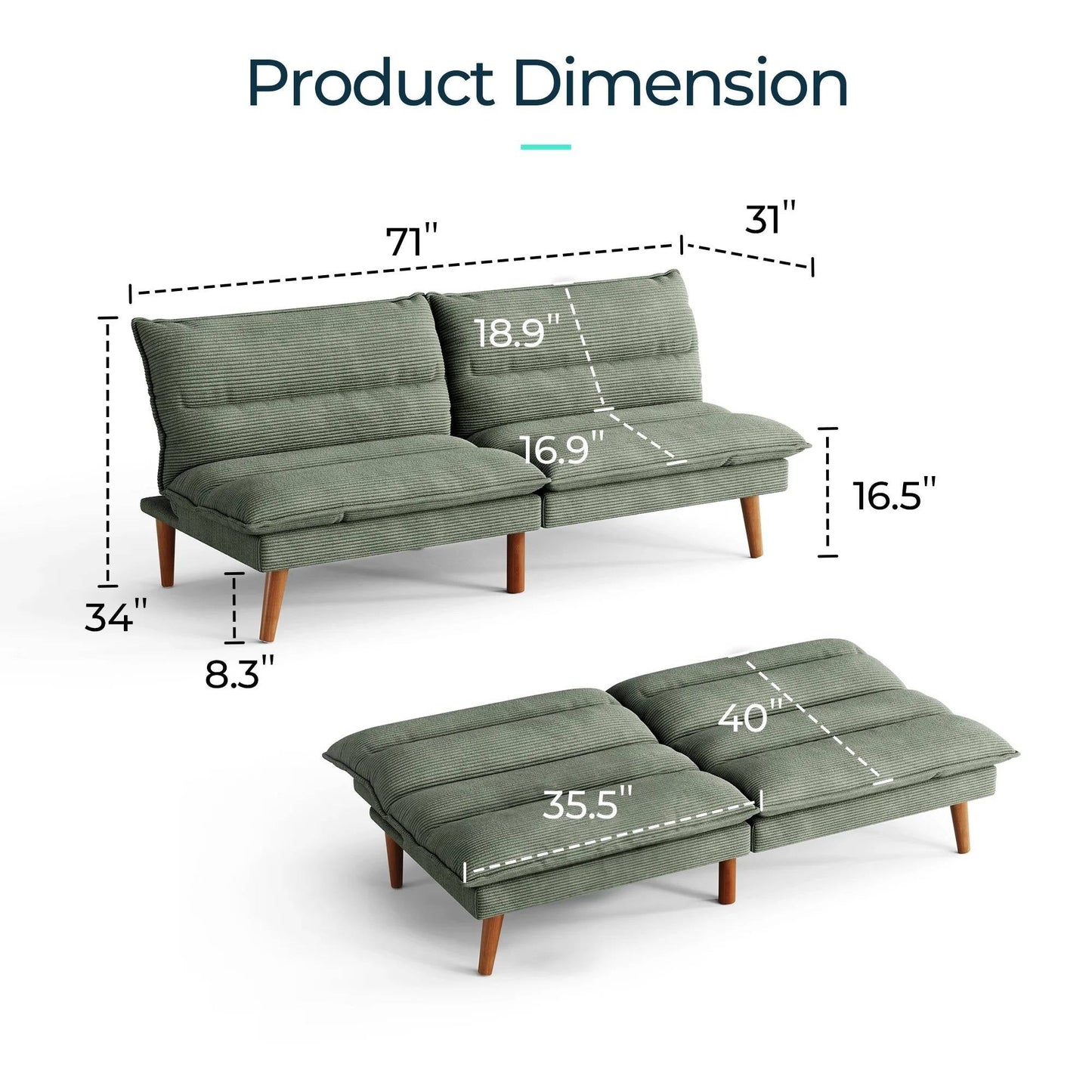 Space Saving Sleeper Sofa Bed