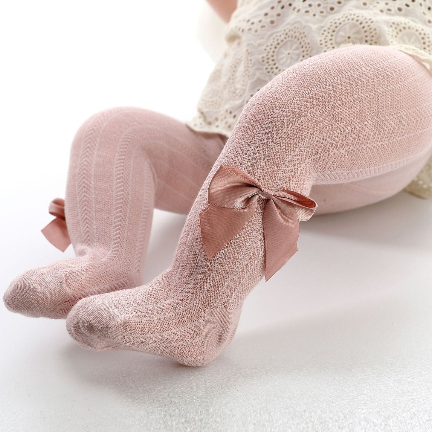 Cute Baby Girl Tights With Bows - Pexav