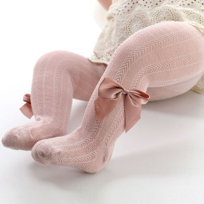 Cute Baby Girl Tights With Bows - Pexav