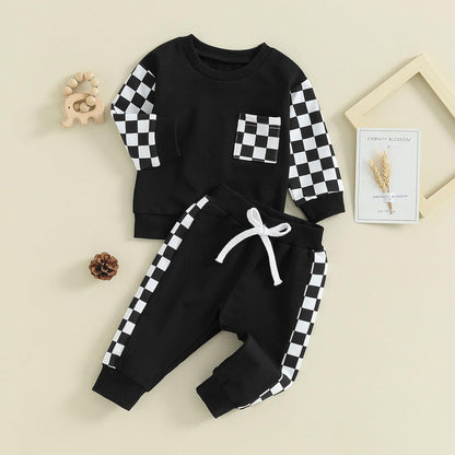 Baby Jogger Winter Set – Contrast Sweatshirt and Trousers-A-0-6 Months-Nora Luxe
