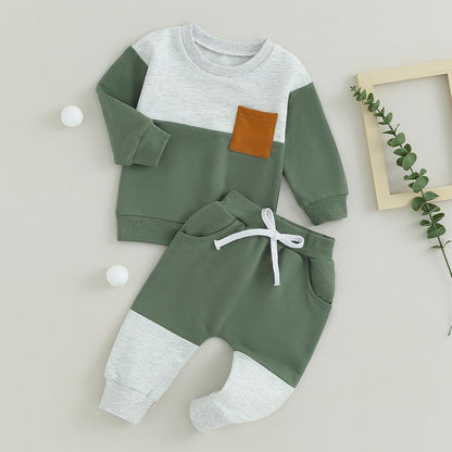 Baby Jogger Winter Set – Contrast Sweatshirt and Trousers-C-0-6 Months-Nora Luxe