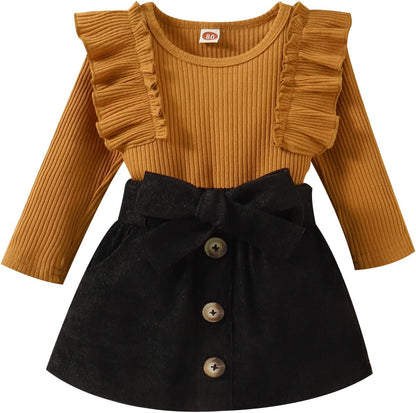Cozy Baby Knit Turtleneck Dress Outfit - Pexav
