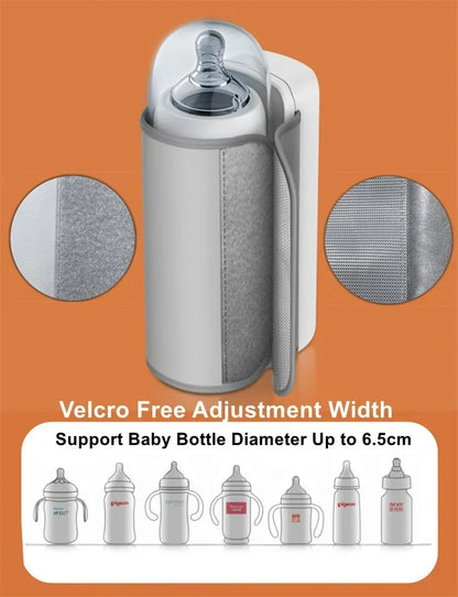 Compact Baby Bottle Warmer with Thermostat - Rechargeable Portable Heater