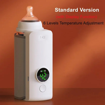 Compact Baby Bottle Warmer with Thermostat - Rechargeable Portable Heater