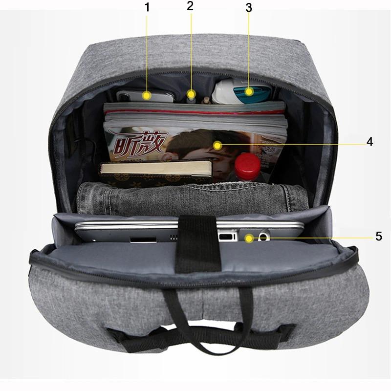 Water Resistant Laptop Backpack with Power Bank