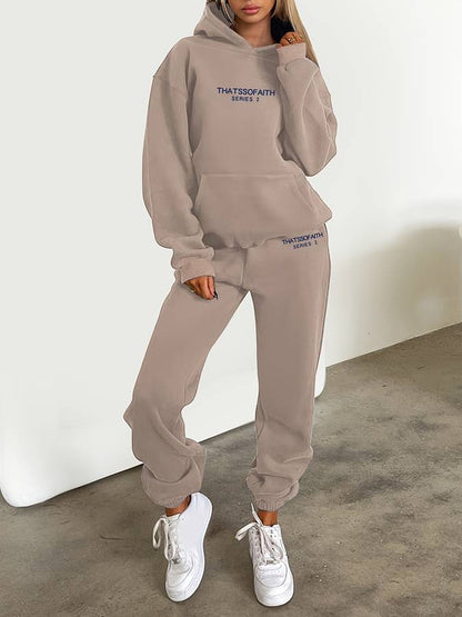Soft Women's Sweatpants Hoodie Outfit Set