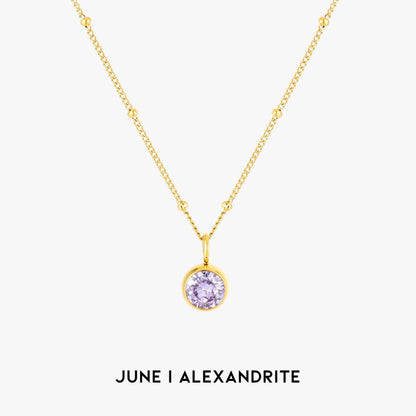 Birthstone Necklace - Aurora-June | Alexandrite-Gold-Nora Luxe