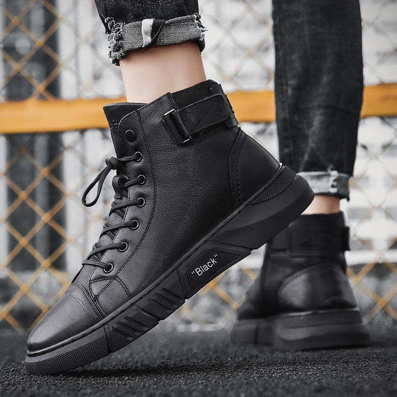 Black Handmade Leather Boots for Men - ShadowStep-Black-7.0-Nora Luxe