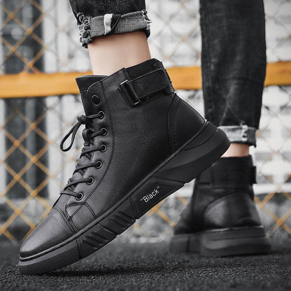 Black Handmade Leather Boots for Men - ShadowStep-Black-7.0-Nora Luxe