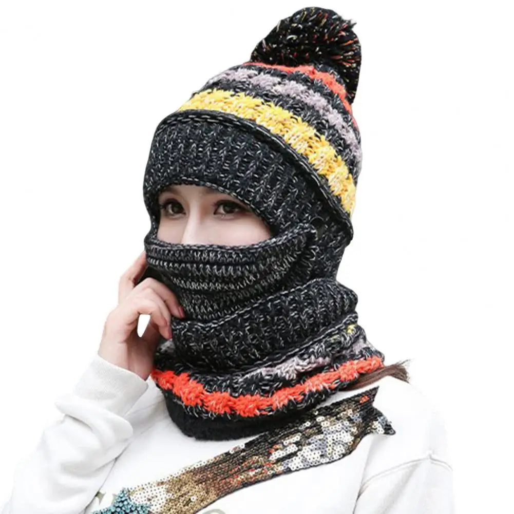 Soft Woolen Hat and Scarf Set with Fleece Lining