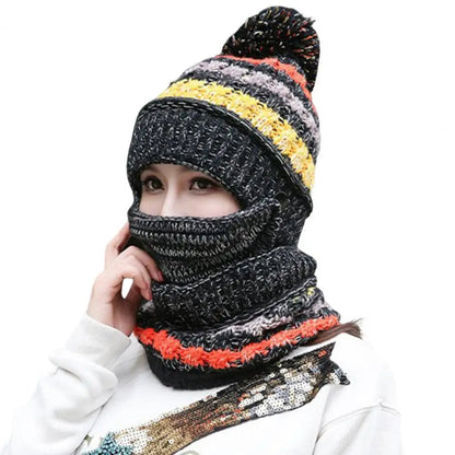 Soft Woolen Hat and Scarf Set with Fleece Lining