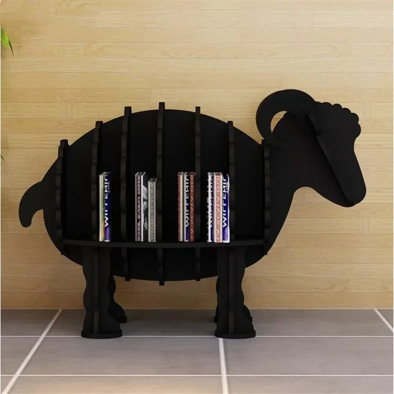 Unique Wooden Sheep Bookshelf