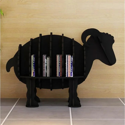 Unique Wooden Sheep Bookshelf