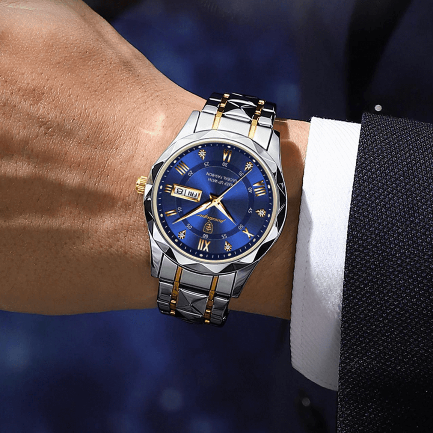 Men's Silver Tone Luminescent Watch