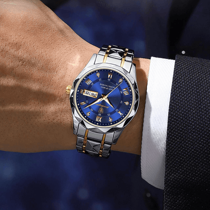 Men's Silver Tone Luminescent Watch