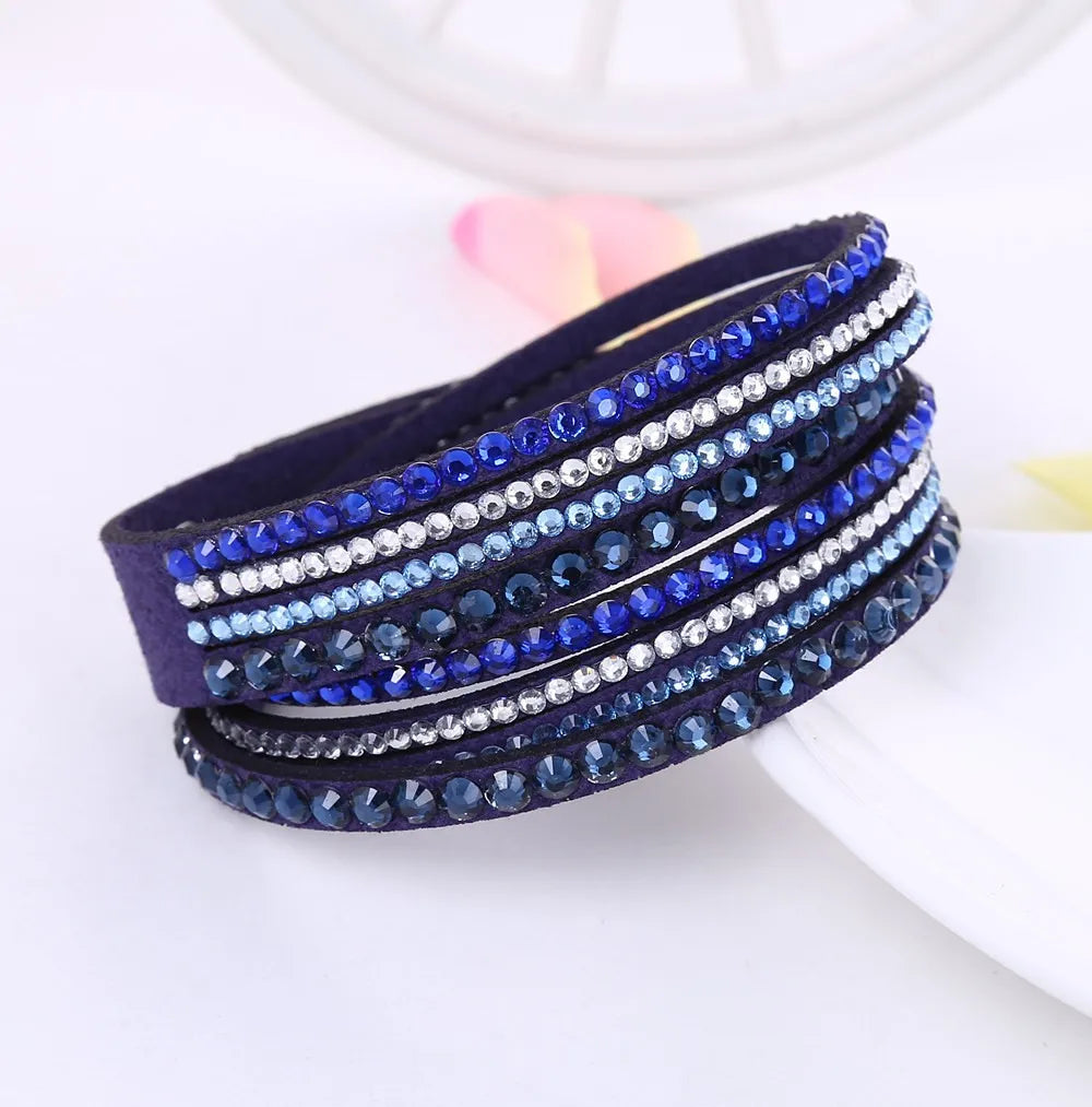 Sparkling Crystal Layered Wrap Bracelet