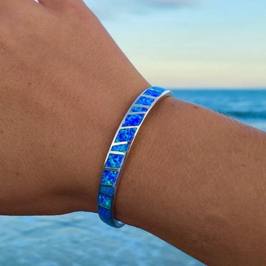 Sparkling Opal and Silver Tone Isola Bracelet - Pexav